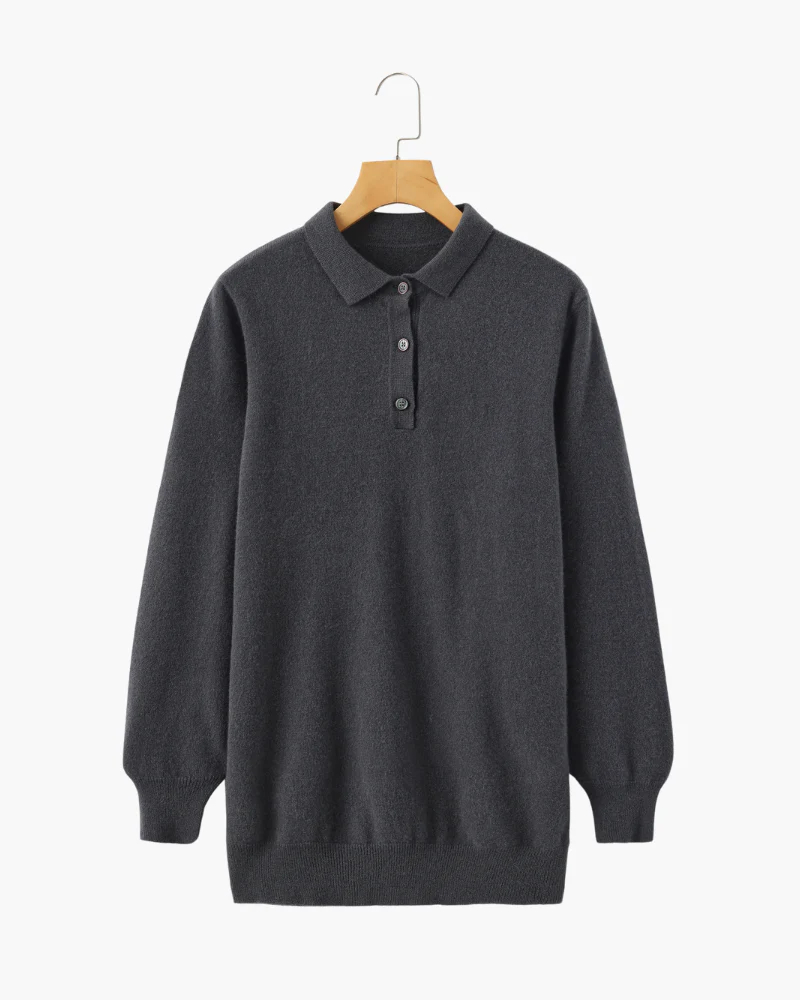 Men's Cashmere Polo and Suede Loafer Ensemble — Charcoal