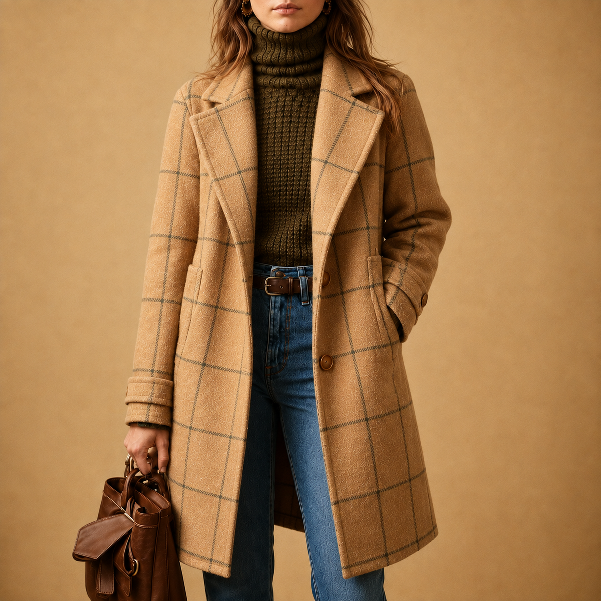 Bethany | Women's Timeless Checkered Overcoat