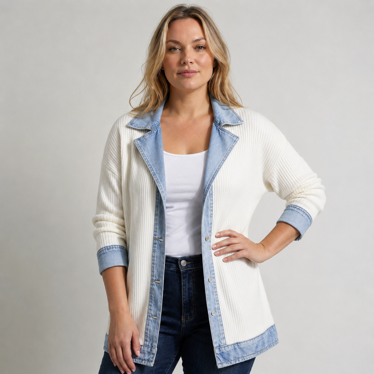 Kristen | Women's Knit Denim Autumn Jacket