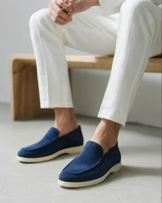 Classic | Men's Marine Blue Suede Loafers