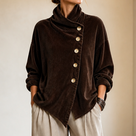 Louiza | Asymmetrical Corduroy Blouse